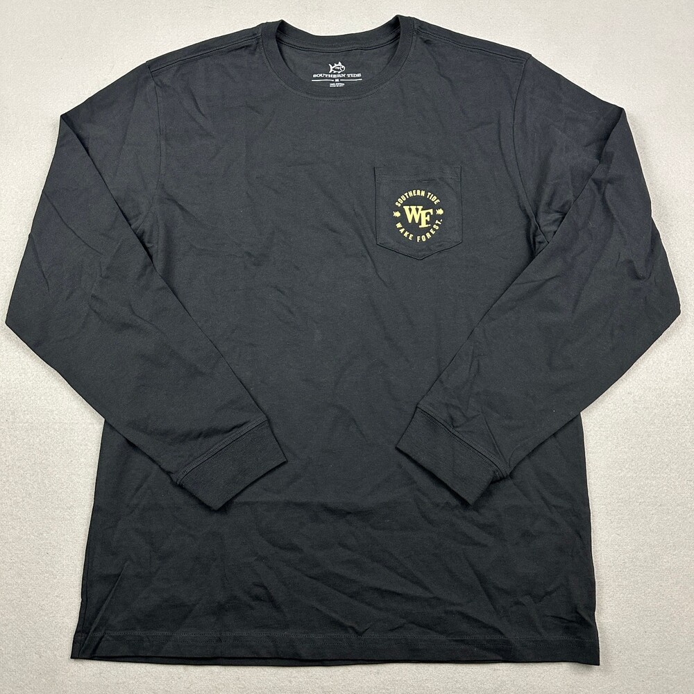 Wake Forest Demon Deacons Shirt Men Medium Black Southern Tide Long Sleeve M